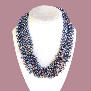 ✨HP✨ Lucas Lameth | 80s Hand Knotted Peacock Freshwater Pearls Sterling Necklace